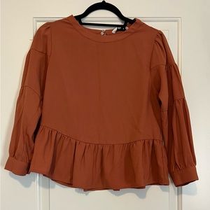 Copper Peplum Blouse